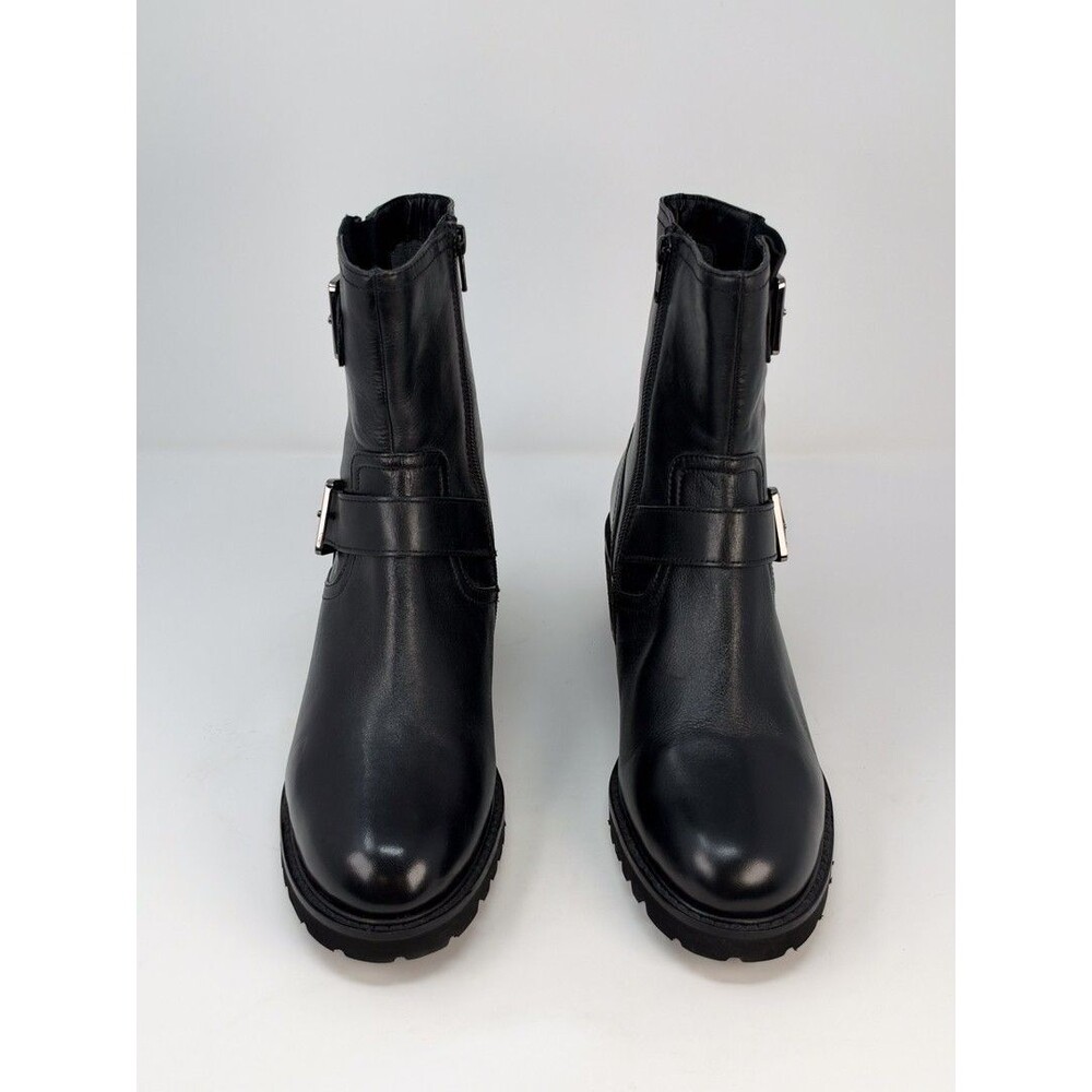 Seychelles Womens Boots Black Leather Run Free Buckle Ankle Heeled Bootie US 8.5 - Picture 4 of 10